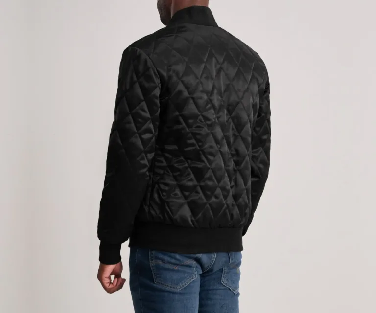 Danson Quilted Black Varsity Jacket — view 5