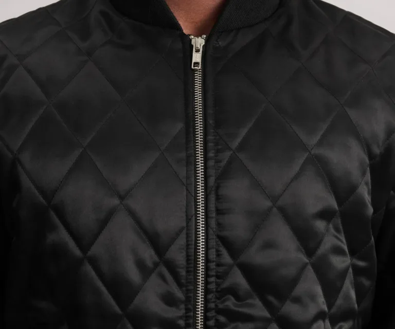 Danson Quilted Black Varsity Jacket — view 6