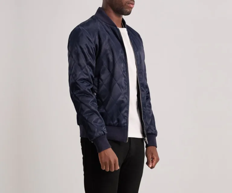 Danson Quilted Blue Varsity Jacket — view 2