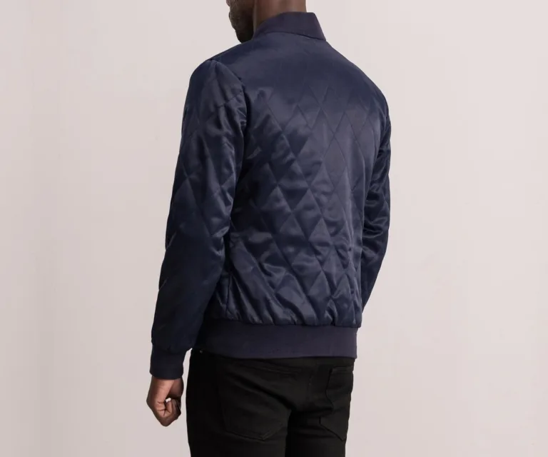 Danson Quilted Blue Varsity Jacket — view 5