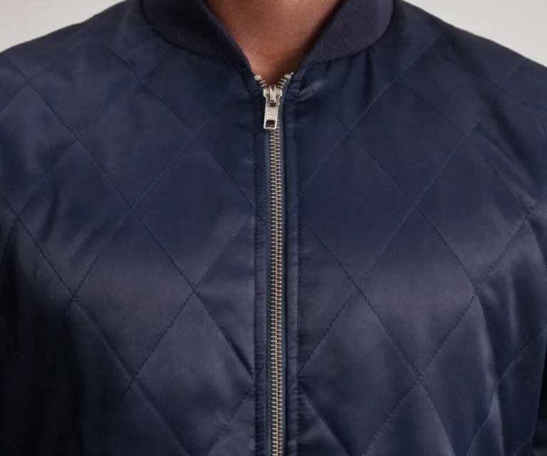Danson Quilted Blue Varsity Jacket — view 6