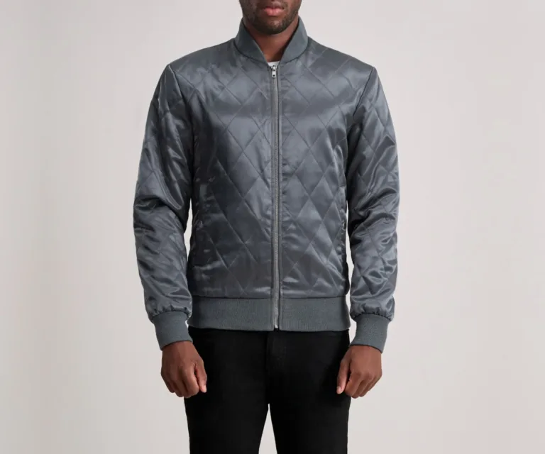 Danson Quilted Grey Varsity Jacket