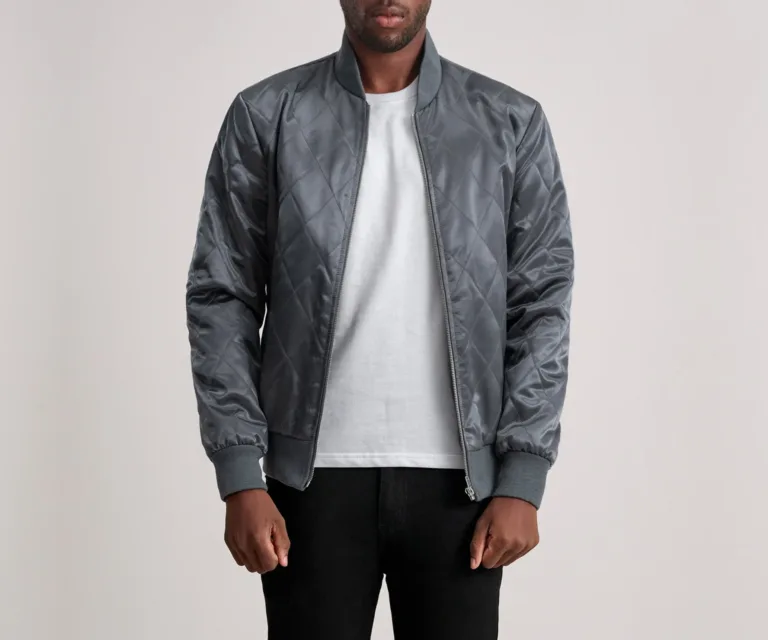 Danson Quilted Grey Varsity Jacket — view 3