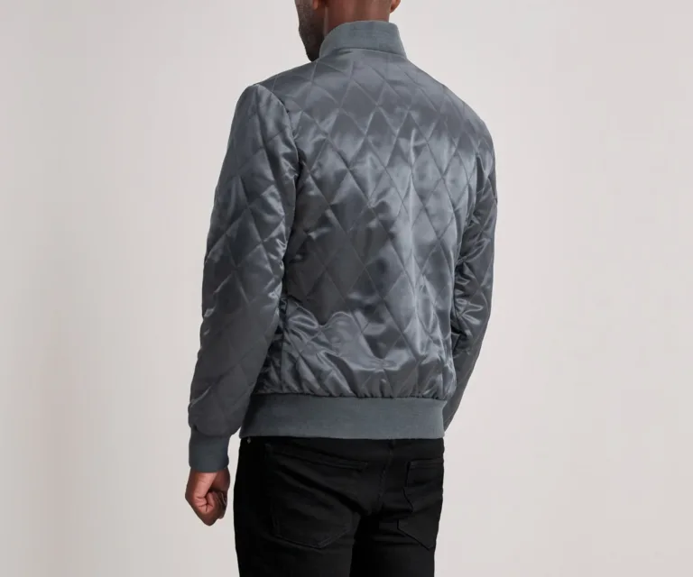 Danson Quilted Grey Varsity Jacket — view 4