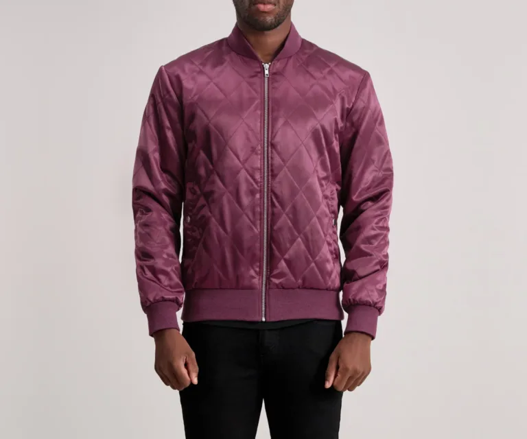 Danson Quilted Maroon Varsity Jacket