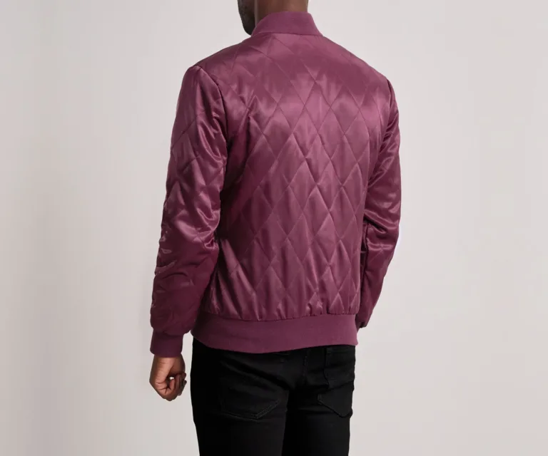 Danson Quilted Maroon Varsity Jacket — view 5