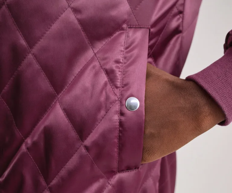 Danson Quilted Maroon Varsity Jacket — view 6