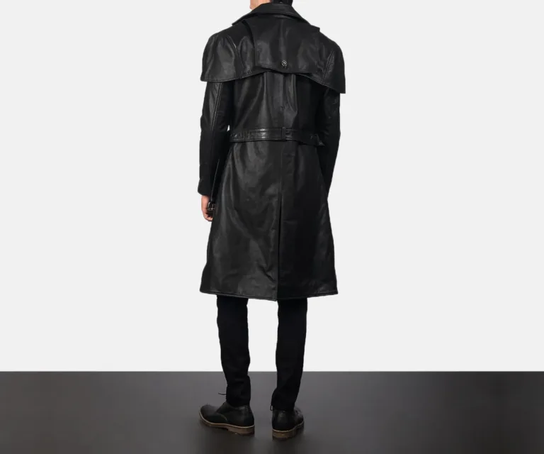 Deux Black Leather Duster — Macro Hardware & Seam Construction