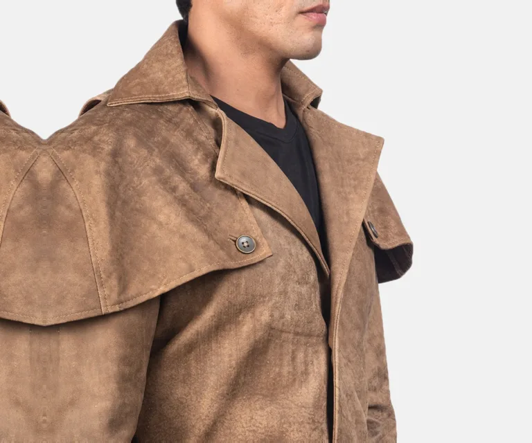 Deux Brown Leather Duster — Macro Hardware & Seam Construction