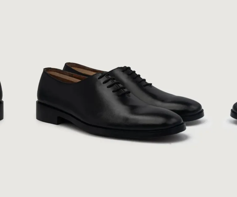 Director Wholecut Black Leather Shoes Handcrafted Men's Footwear — Lateral Profile Hero View