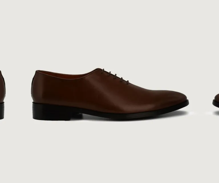 Director Wholecut Brown Leather Shoes Handcrafted Men's Footwear — Three-Quarter Perspective