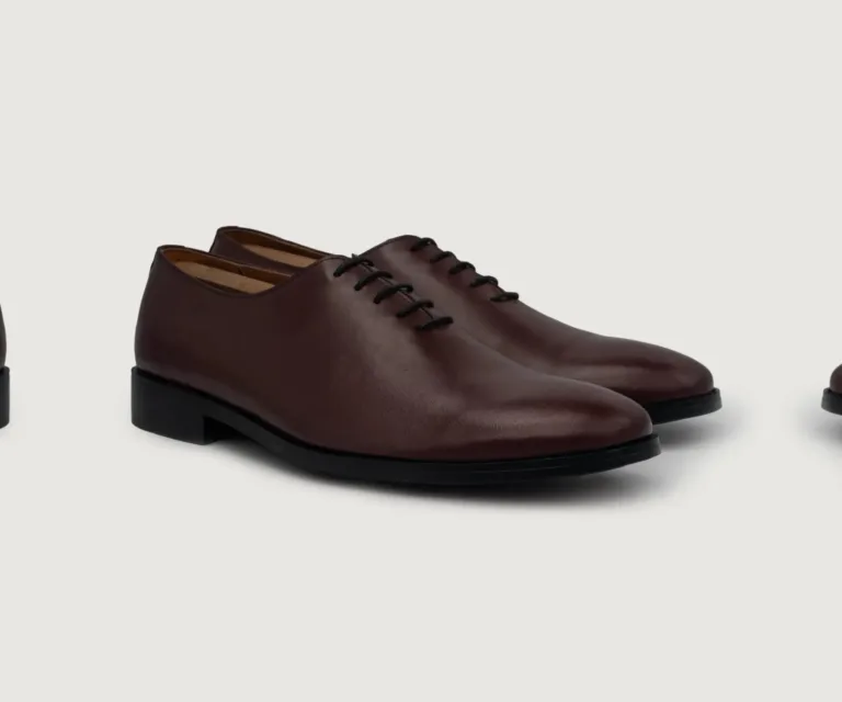Director Wholecut Maroon Leather Shoes Handcrafted Men's Footwear — Lateral Profile Hero View