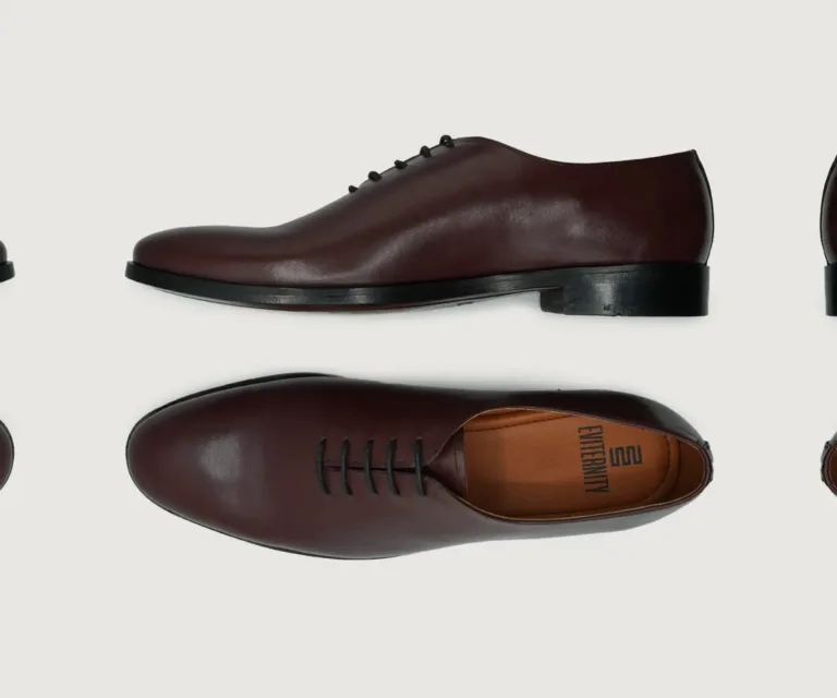 Director Wholecut Maroon Leather Shoes Handcrafted Men's Footwear — Toe Cap & Vamp Detail