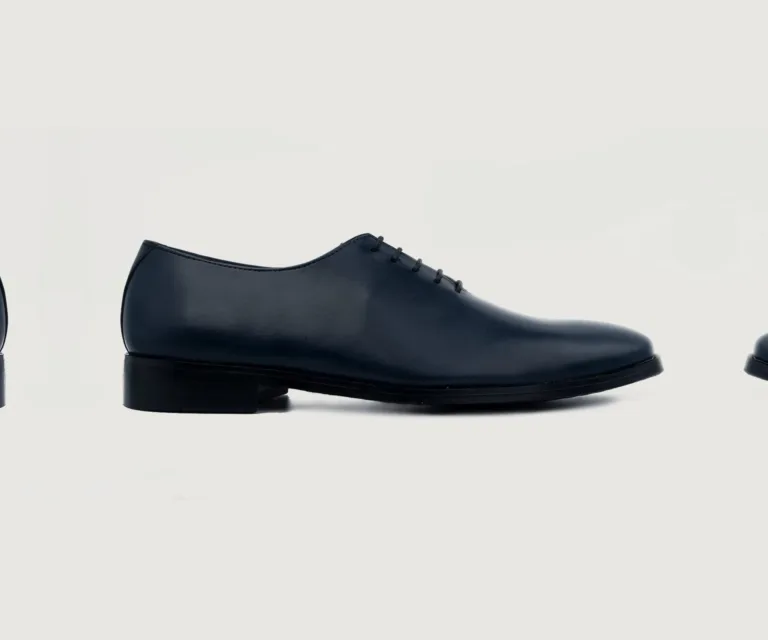 Director Wholecut Midnight Blue Leather Shoes Handcrafted Men's Footwear — Three-Quarter Perspective