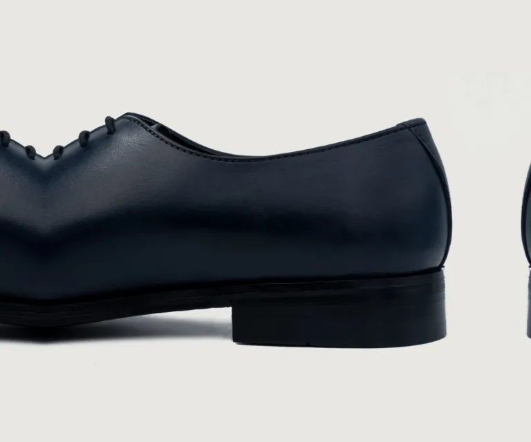 Director Wholecut Midnight Blue Leather Shoes Handcrafted Men's Footwear — Complete Pair Presentation