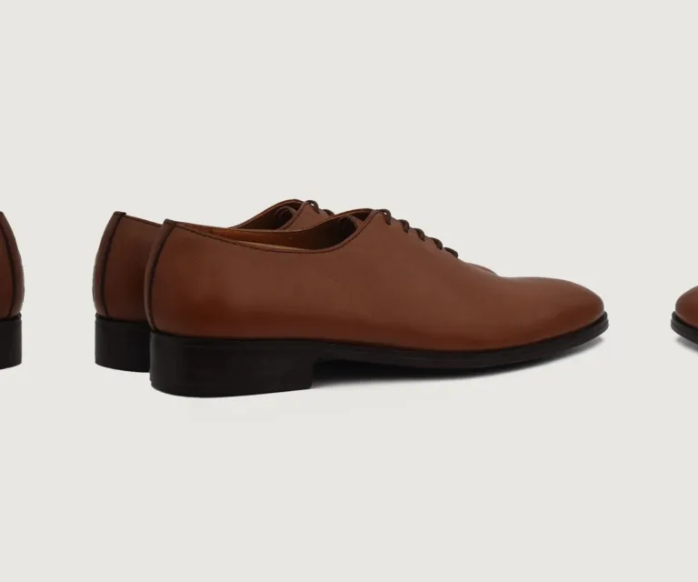Director Wholecut Tan Leather Shoes Handcrafted Men's Footwear — Heel Counter & Rear View