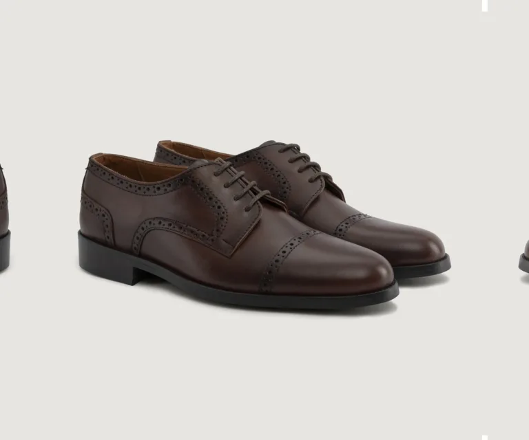 Dirk Brogues Derby Brown Leather Shoes - StudGuard Handcrafted Men's Footwear — Lateral Profile Hero View