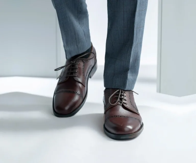 Dirk Brogues Derby Brown Leather Shoes - StudGuard Handcrafted Men's Footwear — Complete Pair Presentation