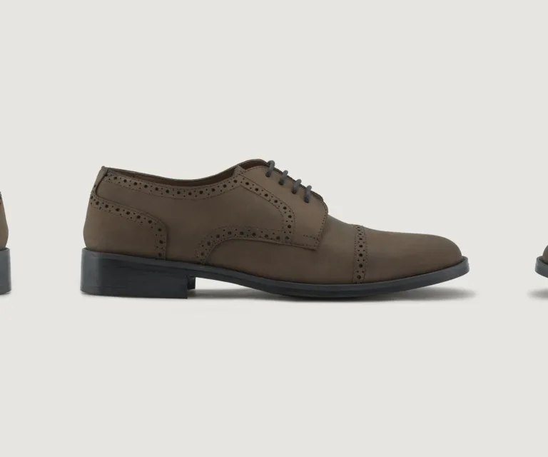 Dirk Brogues Derby Brown Oil Pullup Leather Shoes - StudGuard Handcrafted Men's Footwear — Three-Quarter Perspective