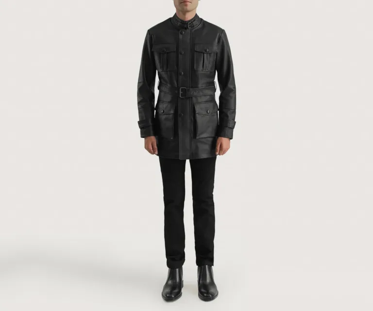 Dolf Black Leather Jacket — view 6