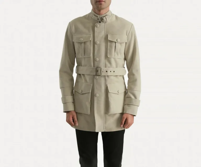 Dolf Off-White Suede Jacket — Front Open Hero Presentation