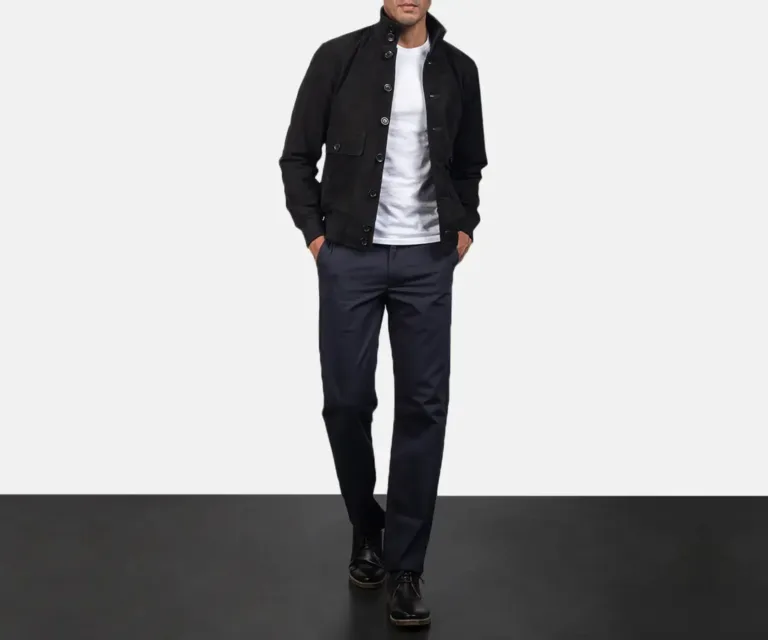 Eaton Black Suede Bomber Jacket — view 4
