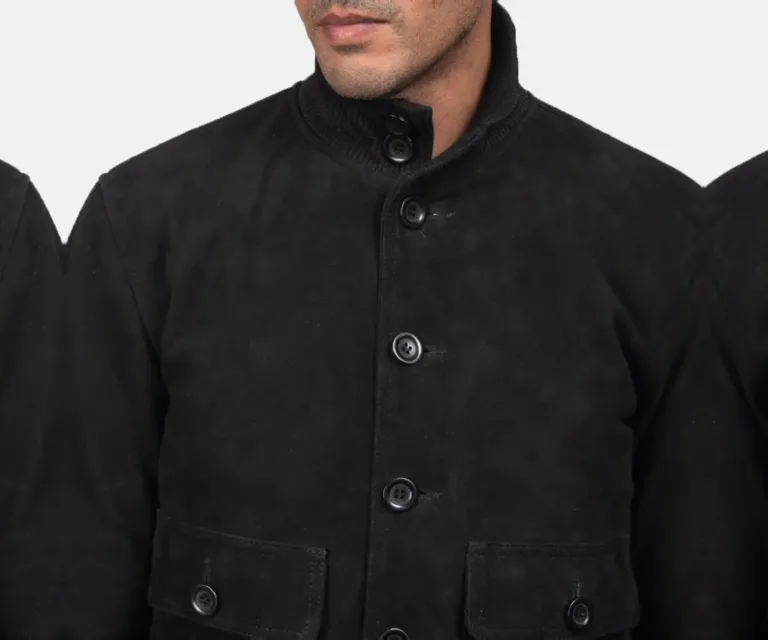 Eaton Black Suede Bomber Jacket — view 5