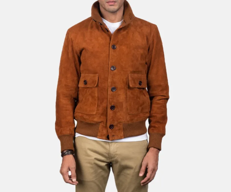 Eaton Brown Suede Bomber Jacket