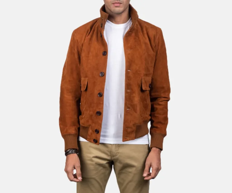 Eaton Brown Suede Bomber Jacket — view 2