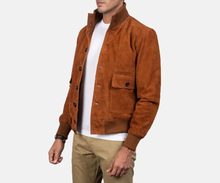 Eaton Brown Suede Bomber Jacket — view 3
