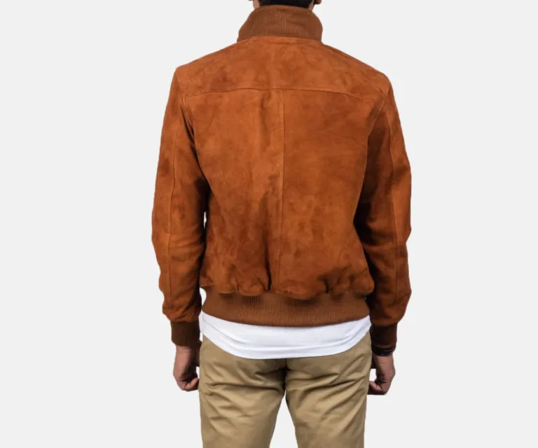 Eaton Brown Suede Bomber Jacket — view 4