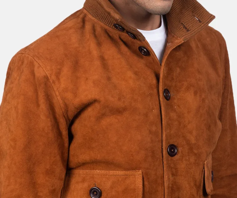 Eaton Brown Suede Bomber Jacket — view 5