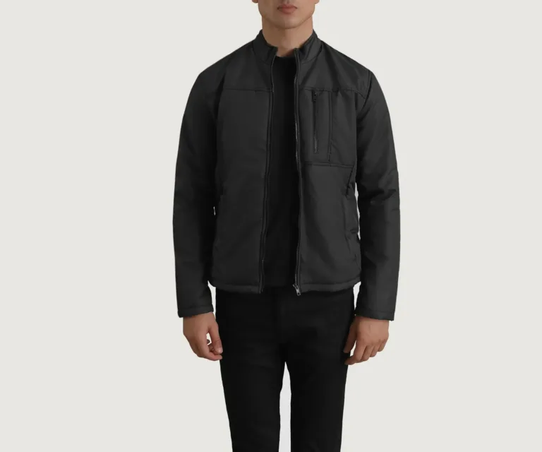 Elliot Black Lightweight Jacket — Front Open Hero Presentation