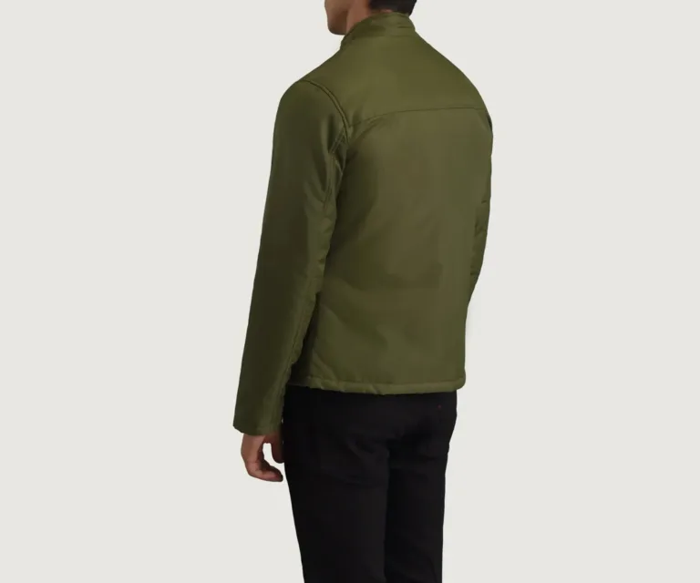 Elliot Green Lightweight Jacket — Rear Back View & Tailored Hemline