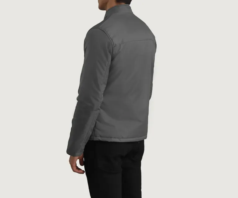 Elliot Grey Lightweight Jacket — Rear Back View & Tailored Hemline