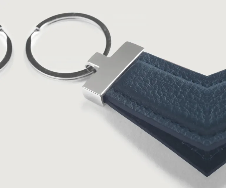 Elroy Blue Leather Keychain Luxury Handcrafted Leather Accessory / Gift — Card Capacity & Daily Organization