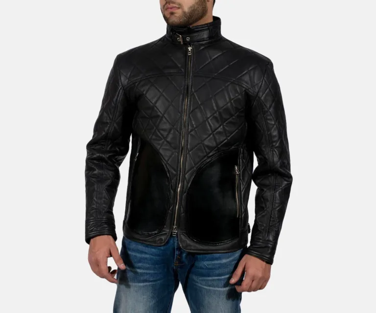 Equilibrium Black Leather Jacket — Front Open Hero Presentation