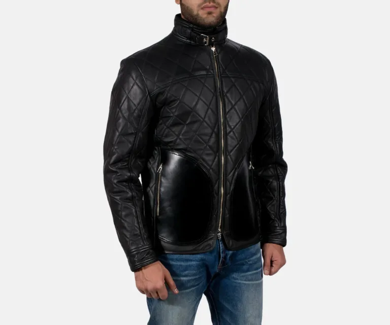 Equilibrium Black Leather Jacket — Rear Back View & Clean Hemline