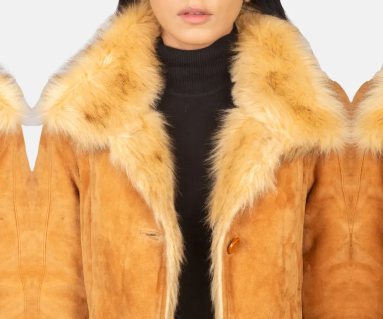 Erica Shearling Beige Leather Coat Luxury Women's Outerwear — Full-Length Silhouette & Drape