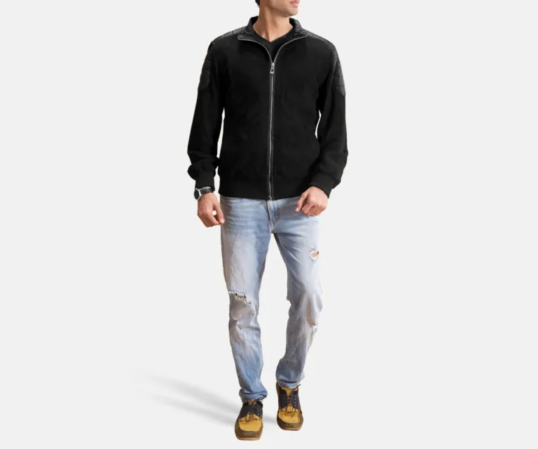 Ethan Hybrid Suede Bomber Jacket — view 3