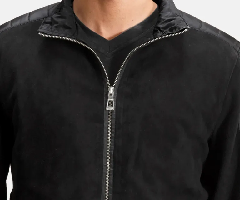 Ethan Hybrid Suede Bomber Jacket — view 6