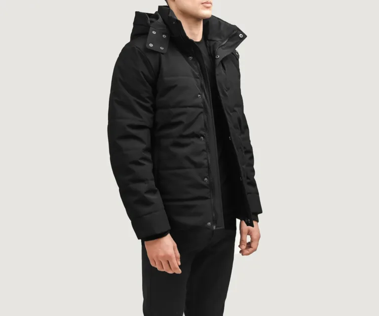 Exton Black Hooded Down Puffer Jacket — view 2