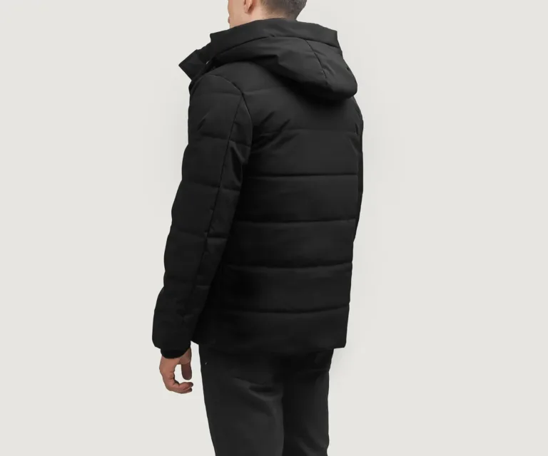 Exton Black Hooded Down Puffer Jacket — view 4