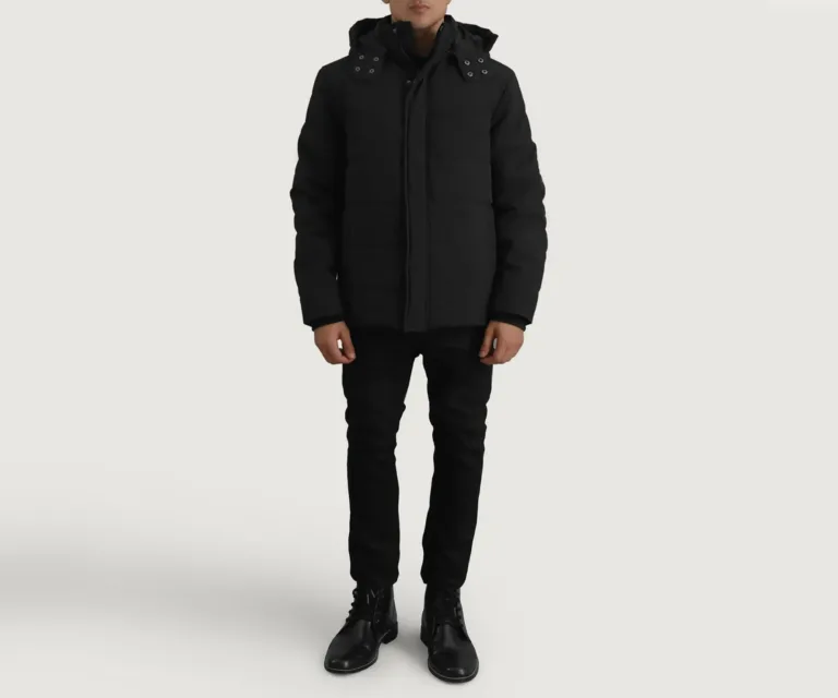 Exton Black Hooded Down Puffer Jacket — view 6