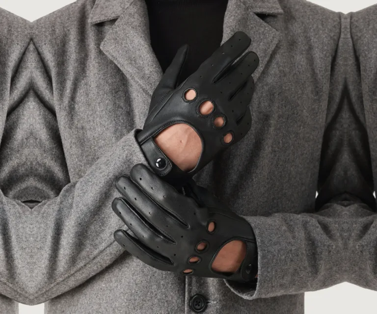 Ferdinand Black Leather Driving Gloves Luxury Handcrafted Leather Accessory / Gift — Card Capacity & Daily Organization