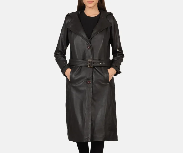 Fixon Hooded Brown Trench Coat Luxury Women's Outerwear — Front Silhouette Hero Presentation