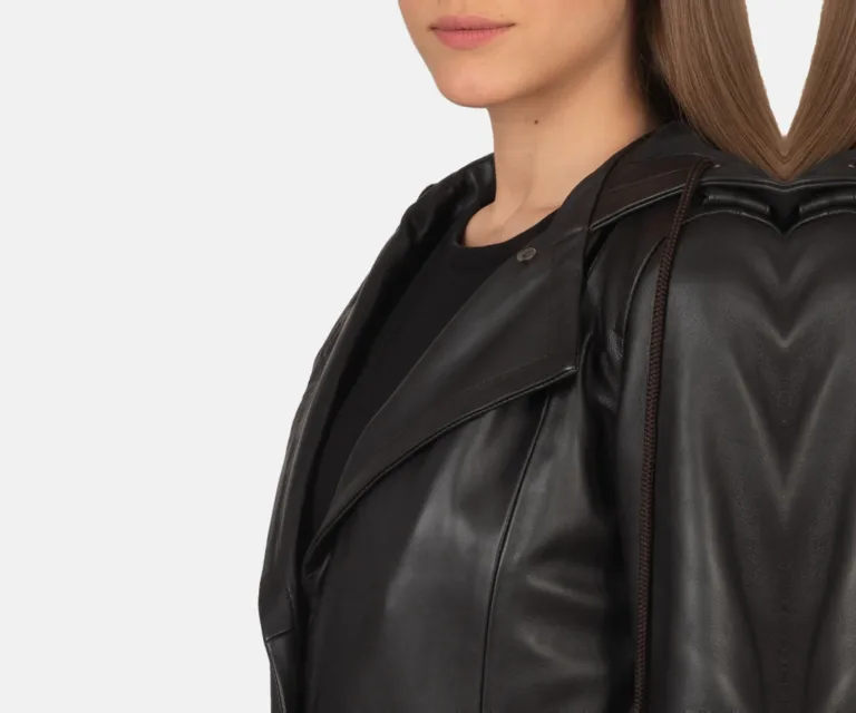 Fixon Hooded Brown Trench Coat Luxury Women's Outerwear — Full-Length Silhouette & Drape