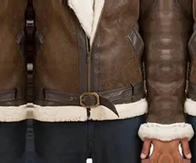 Forest Double Face Shearling Jacket — Full-Length Model Editorial Presentation