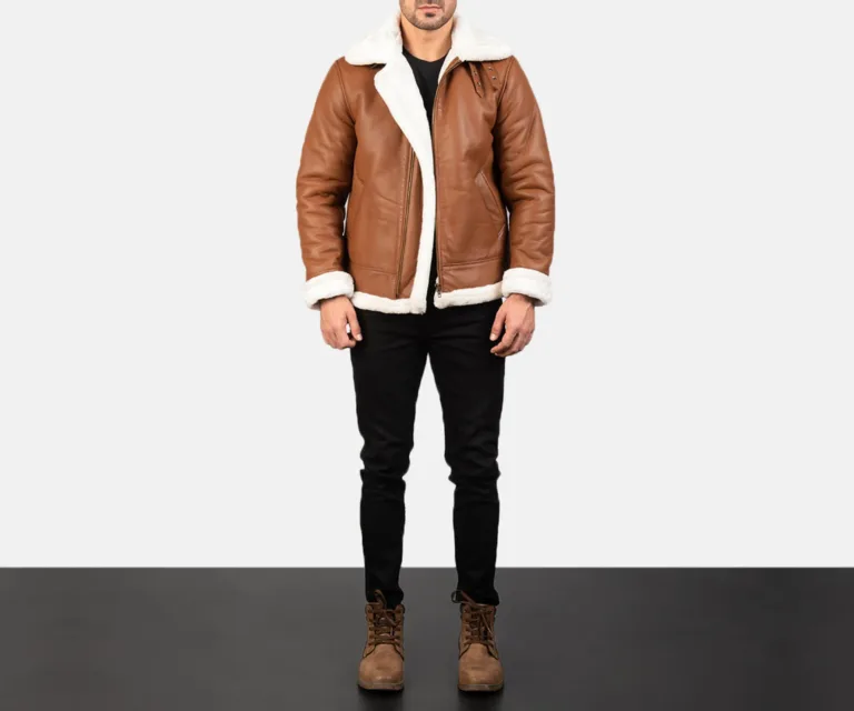 Francis B-3 Brown Leather Bomber Jacket — view 3