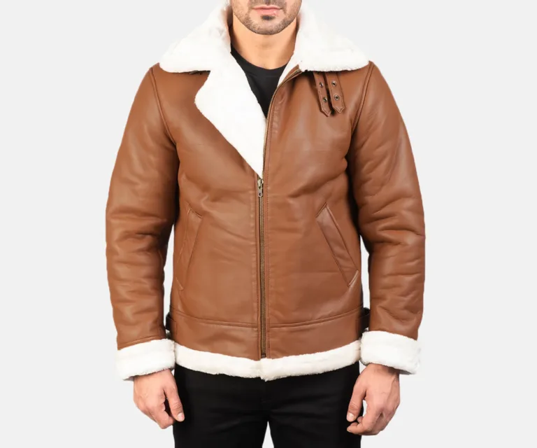 Francis B-3 Brown Leather Bomber Jacket — view 4